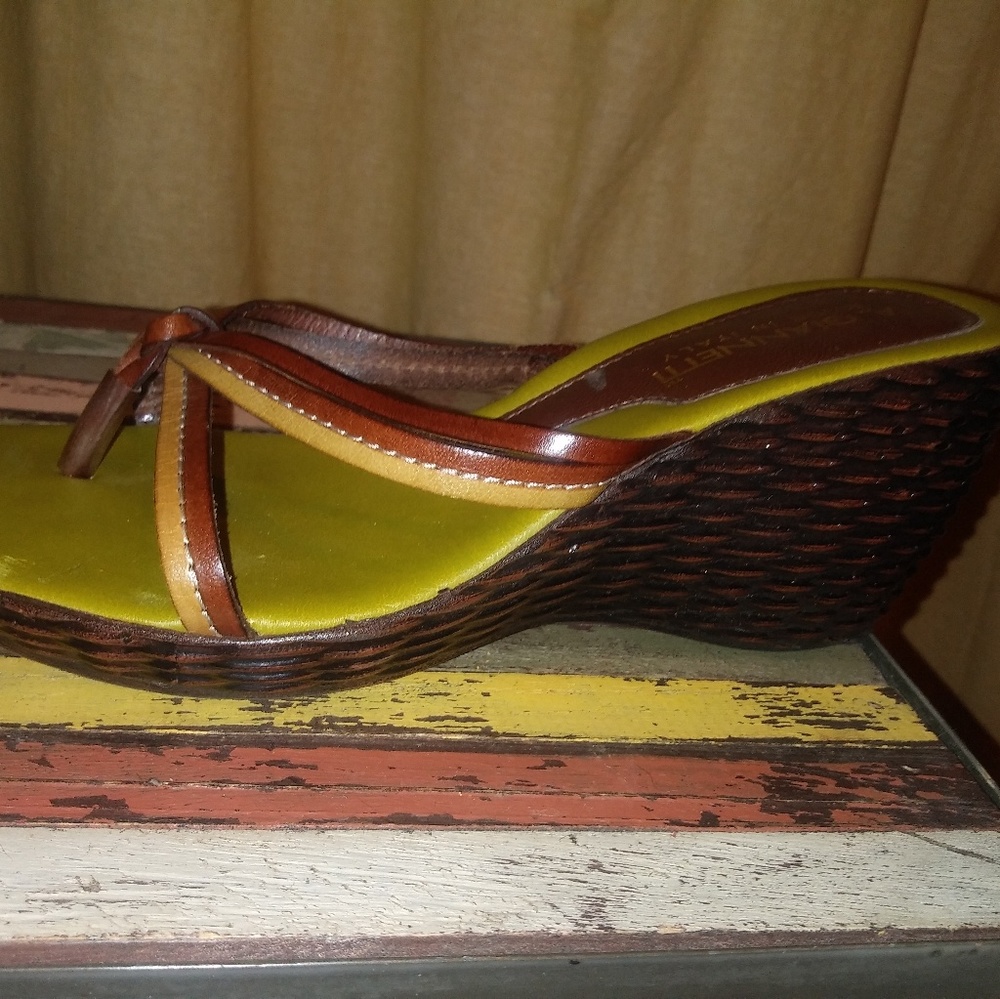 Green leather sandals - Picture 2 of 3